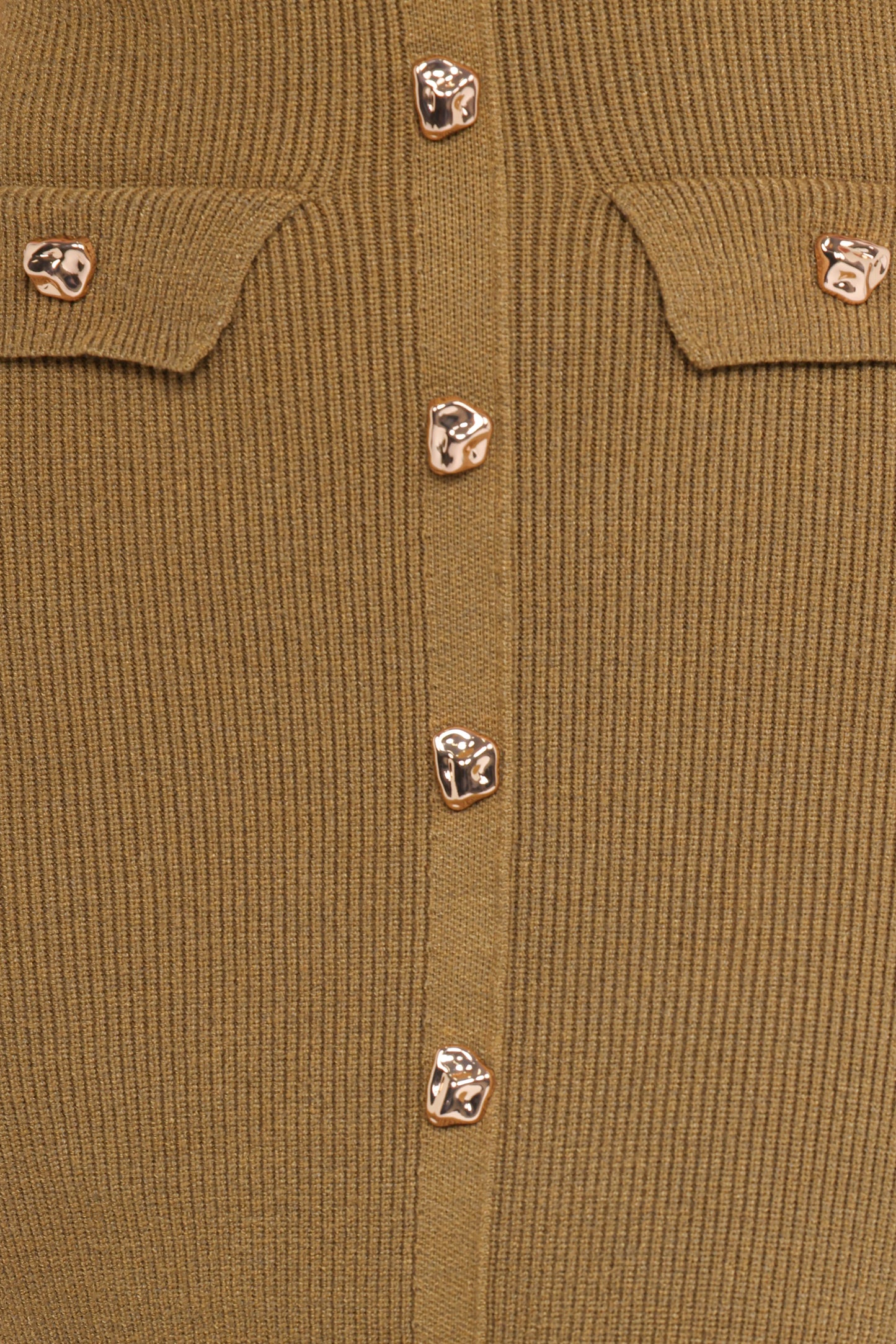 Aspen Button Up Knit Dress - Olive